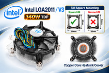 Intel LGA2011 CPU Cooler Heatsink Cooling Fan 140W (Square ILM Mounting) picture