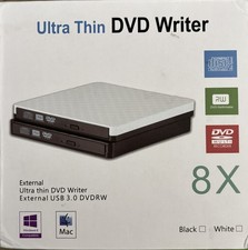 RoHS Ultra Thin Dvd Writer external USB 3.0 8X Windows or Mac  White  Lot 3601 picture