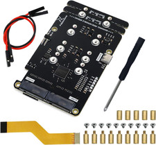 Quad M.2 Nvme SSD HAT for Raspberry Pi 5, M.2 Adapter AI HAT 4 Slots picture