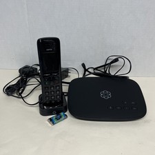 Ooma Telo VoIP Home Phone Base - Power and Phone Cable And Phone With Base picture