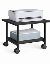 VASAGLE Black 2-Tier Rolling Printer Stand Desk Stand with Wheels picture