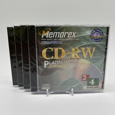 Memorex CD-RW Platinum 4x Rewrite Speed 650 MB 74 Min New Lot Of 4 Vintage 1999 picture