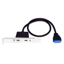 USB3.0 Motherboard 19/20Pin to USB-C Type-C Dual Ports PCI-E 5Gbps Panel Cable picture