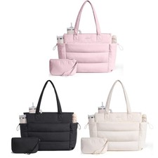 LOVEVOOK Tote Bag for Women with Giant Tumbler Holder Pocket, Puffer Work picture
