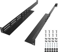 1U Server Rack Rails Universal 16-30 Inch Adjustable Depth 4-Post Rack Mount for picture