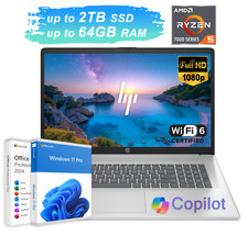 2026 HP Laptop Computer 17.3 FHD 6-Core Ryzen 5 Up to 64GB RAM & 2TB SSD Win Pro picture