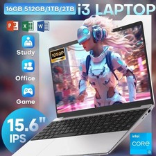 15.6 inch Intel Notebook PC Ultra Slim Laptop Intel Core I3 6100U 16GB RAM 1TB  picture