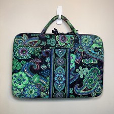 Vera Bradley Quilted Laptop Sleeve Blue Rhapsody Paisley Floral Padded Case Bag picture
