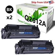 2 PK Q2612A 2612A Toner Cartridge 12A for 1010 1012 1022 1022N picture