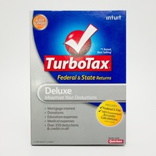 Intuit TurboTax Deluxe 2009 Federal & State Tax Software Windows Mac CD-ROM picture