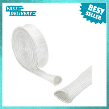 Insulation Braid Sleeving 3mm Fiberglass Heat Wrap 5m White High Temperature耐热线套 picture