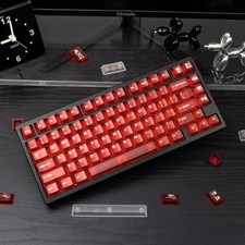 Red Clear Keycaps 151 Keys Transparent Cherry Profile Backlit Crystal PC Set picture