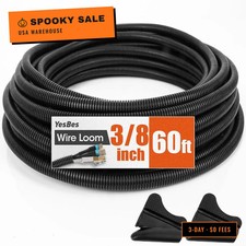 60 FT Wire Loom 3/8 Inch, Split Wire Loom Tubing Wire Conduit, Wire Protector Tu picture