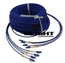 30M INDOOR ARMORED LC-LC 4 Strands SM 9/125 Fiber Patch Cord picture