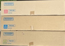 Genuine Konica Minolta Toner Cartridge 3 Pack TN213Y TN213M TN213C NEW IN BOX picture