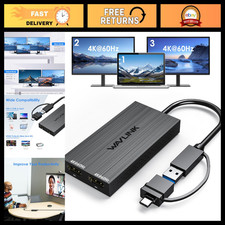 USB 3.0 USB-C Dual HDMI Splitter 4K@60Hz Adapter for Dual Monitor Setup, Windows picture