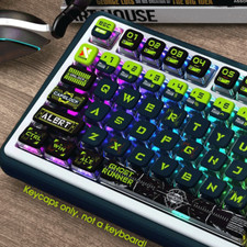 Green Ghost PBT Dyesub Keycaps Set Translucent for Cherry MX Mechanical Keyboard picture