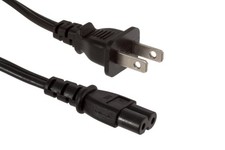 2 Prong AC Power Cord for Gaming Console, C7 to 1-15P, 18 AWG, 3ft 10A/125V picture
