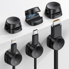 Lamicall 6Pack Cord Organizer, [1s Lock] Spring Cable Holder 6Pack, Black picture