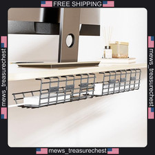 Under Desk Cable Management Tray 33in Metal Organizer for Office & Home picture
