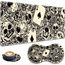 3-in-1 Large Mouse Pad Gaming Set (31.5 x 11.8 inch)+ Ace of Spades Skull picture