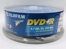 Fujifilm 25 Pack DVD+R 4.7 GB 120 Min Blank Recordable Disk Video Data SEALED picture