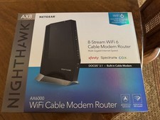 Netgear Nighthawk AX8 AX6000 WiFi Cable Modem Router Dual Band WiFi, Model CAX80 picture