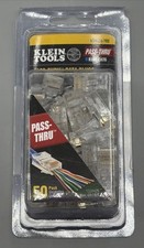 Klein Tools VDV826-703 Pass-Thru Modular Data Plug RJ45 Cat6 50-Pack Connectors picture