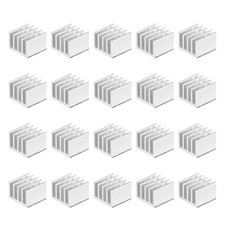 14x14x10mm Silver Tone Sticky Aluminum Heatsink Electronics Cooler 20 Pcs picture