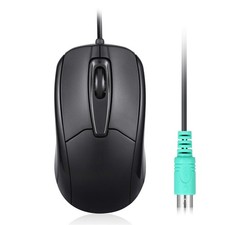 Perixx Perimice-209 P, Wired PS2 Mouse with 1000 DPI Resolution, Black, Black picture