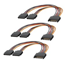 Mbiydeg 3-Pack 15 Pin SATA Power Splitter Cable, 8 Inch Sata Male to 8 inches  picture