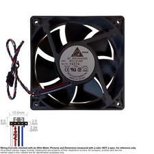 Fan Axial Muffin Cooling DC 12V 120mm 120x120x38 Delta AFC1212DE -SP02 1.60A picture