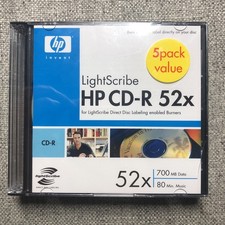 New HP LightScribe CD-R Recordable Discs 52x 700MB 5-Pack Jewel Case picture