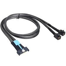 MCIO 8i to 2 X SFF 8643 Cable PCIE Gen5 MCIO 8X to  SAS  SFF 8643 High1916 picture