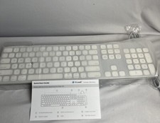 Yivandi White Plug And Play All Aluminum Wired Keyboard For Apple Mac OS picture
