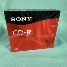 NEW SONY Blank CD-R w/ Slim Jewel Cases 10-Pack 80 min 700MB 1-48x picture