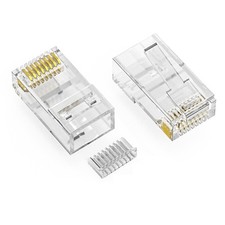 RJ45 CAT6 Plug Stranded 50 Micron w/Inserter 100pk picture