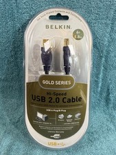 BELKIN Hi-Speed USB 2.0 Cable Gold Series 6 FT Brand New 24k Gold plated connect picture