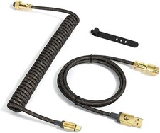 MAMBASNAKE C03 Coiled USB C Cable for Gaming Keyboard, Braided Charging Cable picture