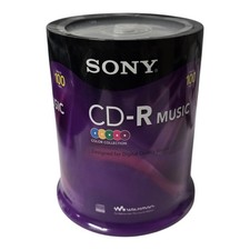 Sony CD-R Music Color Collection 100 Pack Spindle Sealed 80 Min 700MB picture