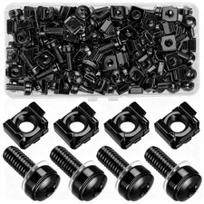 110 Pcs/55 Set Rack Mount Screws and Cage Nuts for Rack Mount Server Cabinet, Bl picture