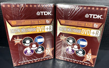 Lot of 2 10 Pack TDK DVD+R Blank Discs in Slim Cases Digital Hollywood NEW/SEAL picture