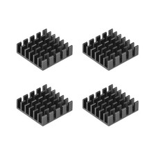 6x20x20mm Black Aluminum Heatsink Thermal Adhesive Pad 3D Printers 4Pcs picture