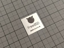 5 x Silver & Black FreeBSD Stickers For The Computer Case picture