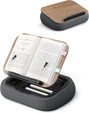 Lap Book Pillow Stand with Storage, Adjustable Beanbag Reading Pillow with Dark picture