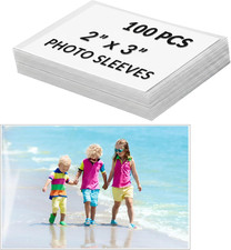 2x3 Photo Sleeves 100 Pcs, Acid-Free Archival Quality - Crystal Clear Photo S... picture
