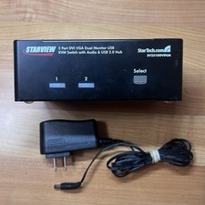 StarTech.com SV231DDVDUA C4E1E7ZG37F 2-Port DVI/VGA Dual Monitor USB KVM w/Cable picture