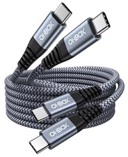 USB C to USB C Cable 60W Fast Charging Cord 2-Pack 6FT Grey Nylon Braided picture