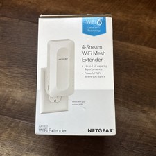 NETGEAR AX1800 WiFi 6 Mesh Extender EAX14 4-Stream Dual-Band Wall-Plug In Box picture