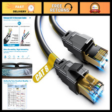 High-Speed Cat 8 Ethernet Cable 15FT, 40Gbps, 2000MHz, Ultra-Fast Network Cable picture